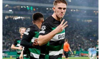 Gyökeres marca três golos ao Manchester City